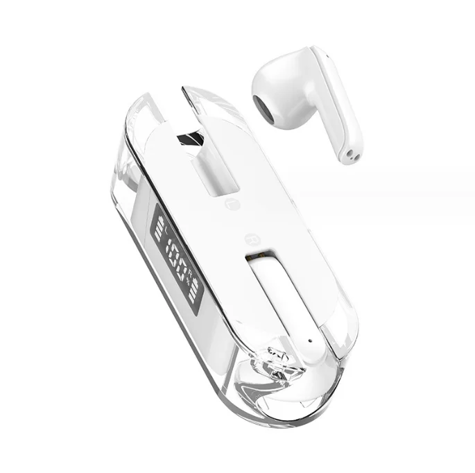 NEW TM50 TWS Mini In-Ear Earbuds Full Transparent Wireless BT 5.3 Headphones Music Earphones Digital Display Headset