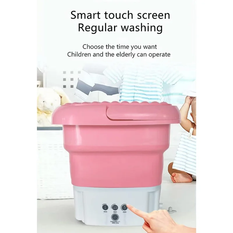 BIGSALE Portable Automatic Mini Electric Washer and Foldable Bucket Dryer UK Plug New Condition for Ultimate Convenience
