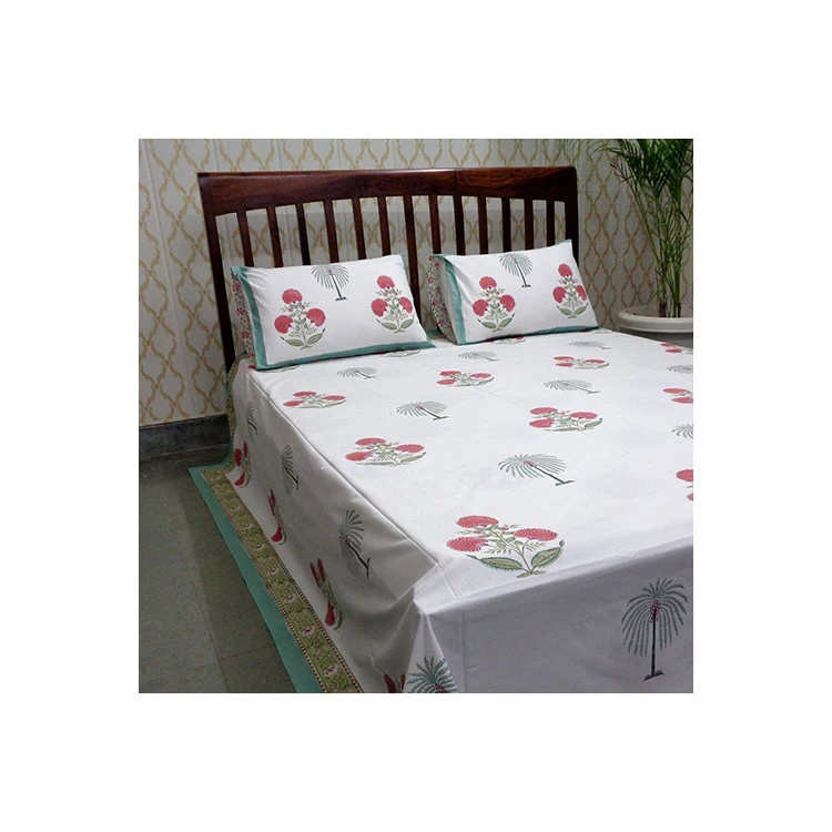 Вязаное покрывало, изысканный дизайн, вышитое хлопковое покрывало с принтом в виде ручного блока, Королевский размер, для продажи