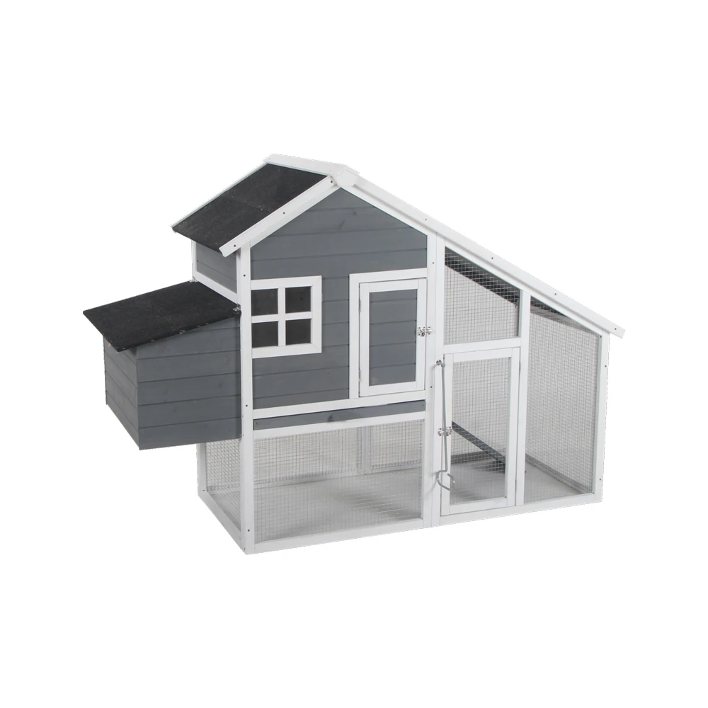 Wooden Rabbit Hutch Chicken Coop Bunny Cage Small Animal Pet House w/Run Outdoor