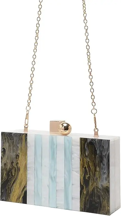 Low Priced Classic Resin Evening Clutch For Formal Occasions Ladies Trendy Purse Customizable Resin Clutch For Special Events
