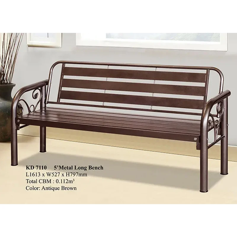 Malaysia Manufacturer Modern Metal Domica KD-7111 Antique Brown Living Room Sofa Set 7 Seater and Table