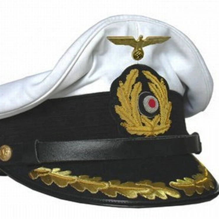 Вторая мировая война, немецкая темно-синяя шляпа-накидка для kreigsmarine из белого хлопка и темно-синей шерсти, а также шляпа с габардиновым козырьком