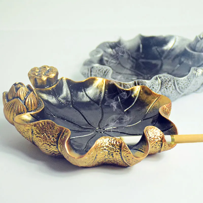 New Arrival Home Hotel European Colored Antique Golden Custom Luxury Cigar Ashtray Logo