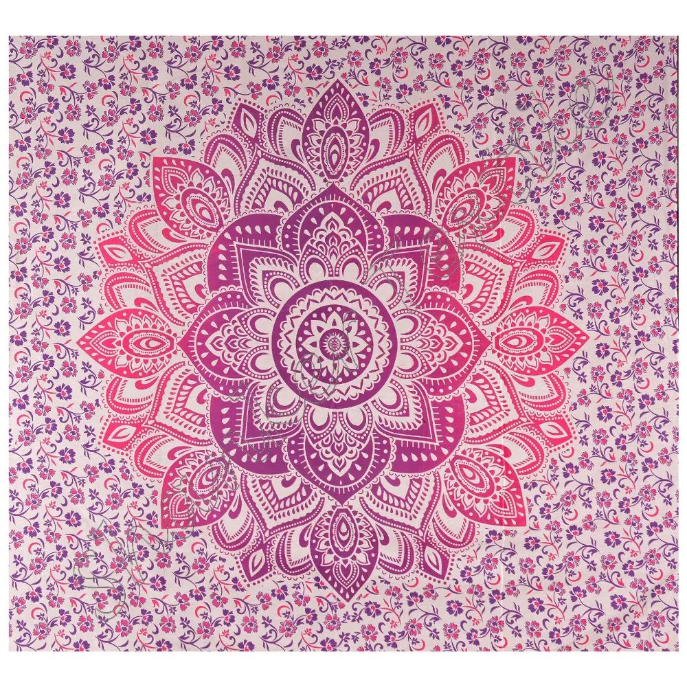 100% Cotton Peacock Mandala Tapestry Cotton Ombre Mandala Tapestry Wall Hanging Indian Hippie Dorm Tapestries Bedspread Ethnic