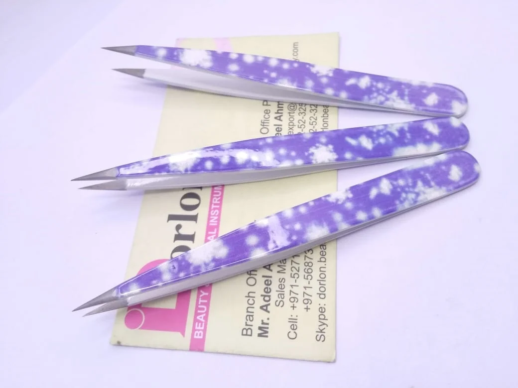 Best Fine Quality Paper Quoted Eyebrow Tweezers Slanted Tip Brow Tweezers Beauty Hair Plucking Customize Tweezers In Pakistan