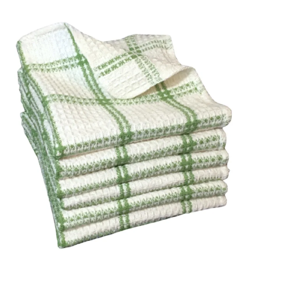 Top Quality Waffle Weave Kitchen Towels Quick Dry Washable High Absorb 100% Cotton Honey Comb Tea Towel Sustainable Reusable