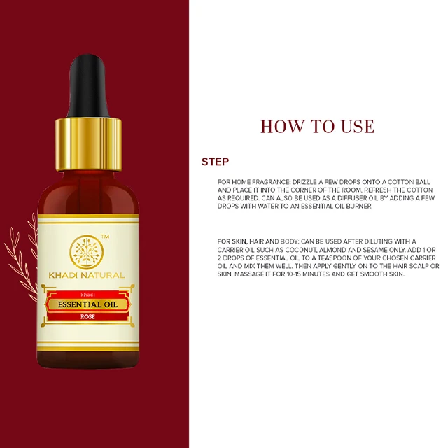 Khadi Natural Rose - Pure Essential Oil - 15 ml