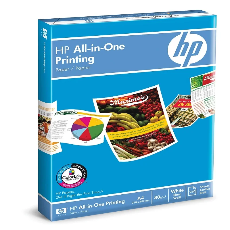 Белая офисная копировальная бумага HP RH98112 80 gsm A4 (1 коробка содержит пять каминов на 500
