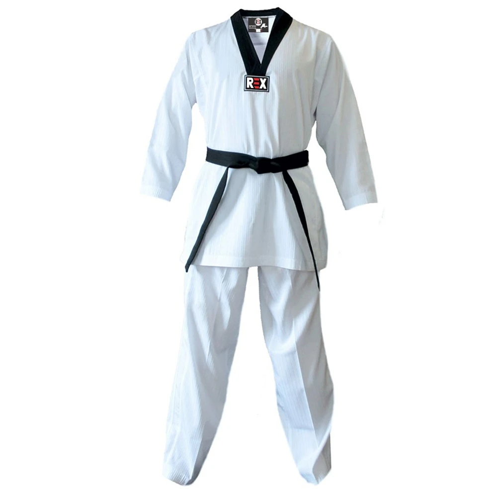 White Taekwondo Dobok Affordable Martial Arts Uniforms TKD Gi Pearl Weave Cotton Wholesale Judo Uniform Bjj Kimono Unisex Judogi