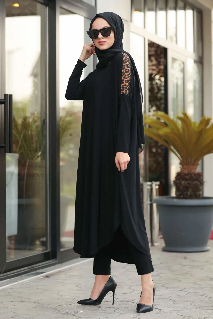 New Women Casual Fashion Wear 100% Jersey Stretchable Fabric Printed Tunic Top Abaya Dress 2023
