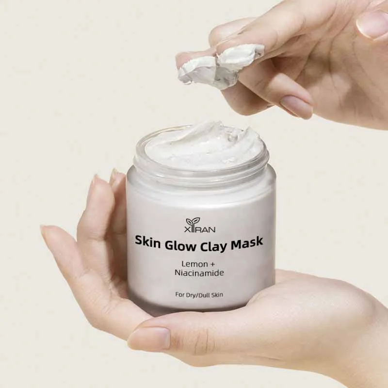 Custom Logo Lemon & 1% Niacinamide Skin Glow Wash Off Pack Clay Mask Skin Brightening Clay Facial Mask Private Label