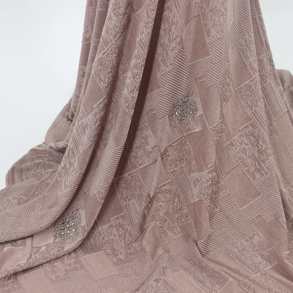 Wholesale Elastic Modal Viscose jersey hijabs Muslim scarf with rhinestone hijab women jersey cotton