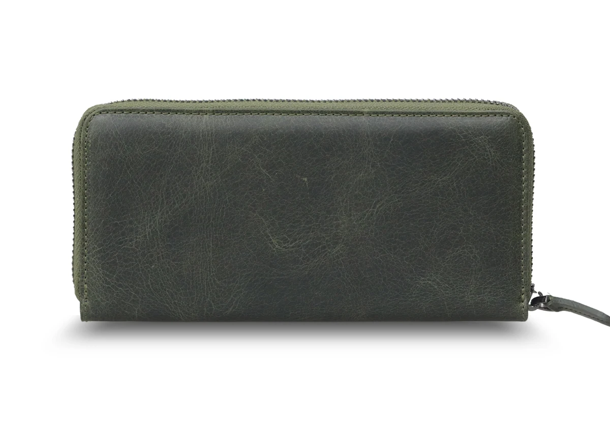 Genuine Leather Women Wallet Card Holder Women Purse Slim Phone Placed Long Wallet Bifold Wallet Customizable RFID Protection
