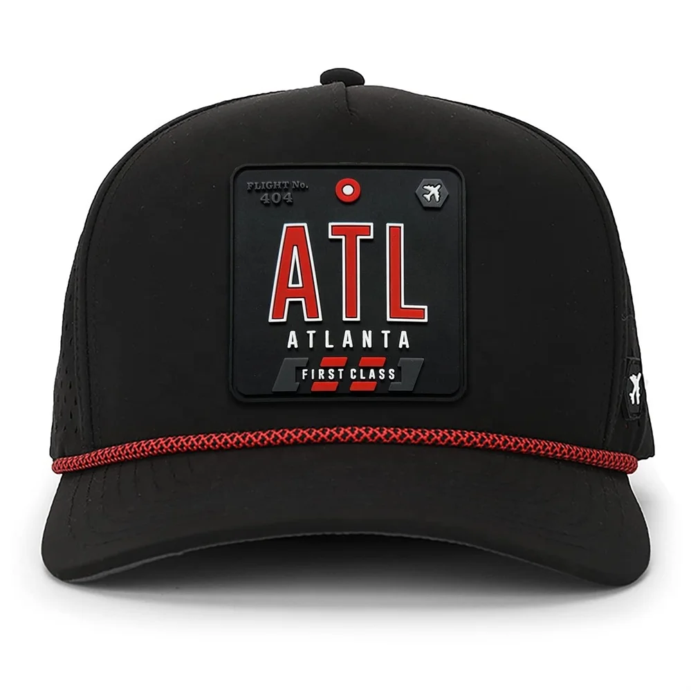 5 Panel Snapback Cap with Rope Custom Hats with Laser Cut Vented Holes PVC Badge on Front High Quality Hats BSCI Hat Vendor