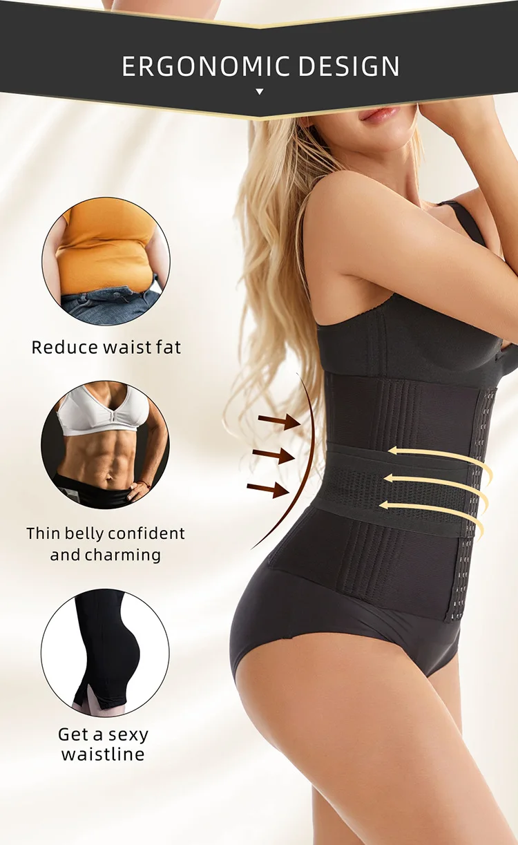 High waist body sculpting belt 16 steel bone corset body shaper sports shaping belt