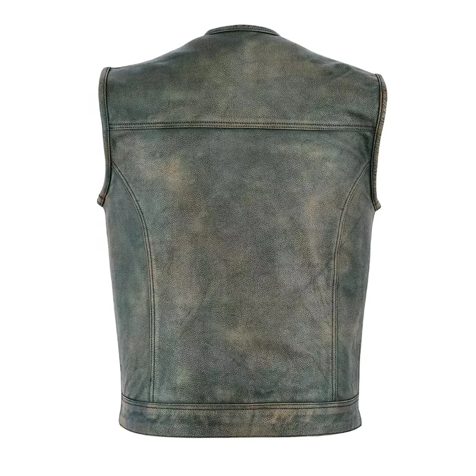 Top Quality Cowhide Genuine Leather Vest Men Brown Vex Waistcoat Male Sleeveless Jacket Thick High Quality Vest Vintage Vest
