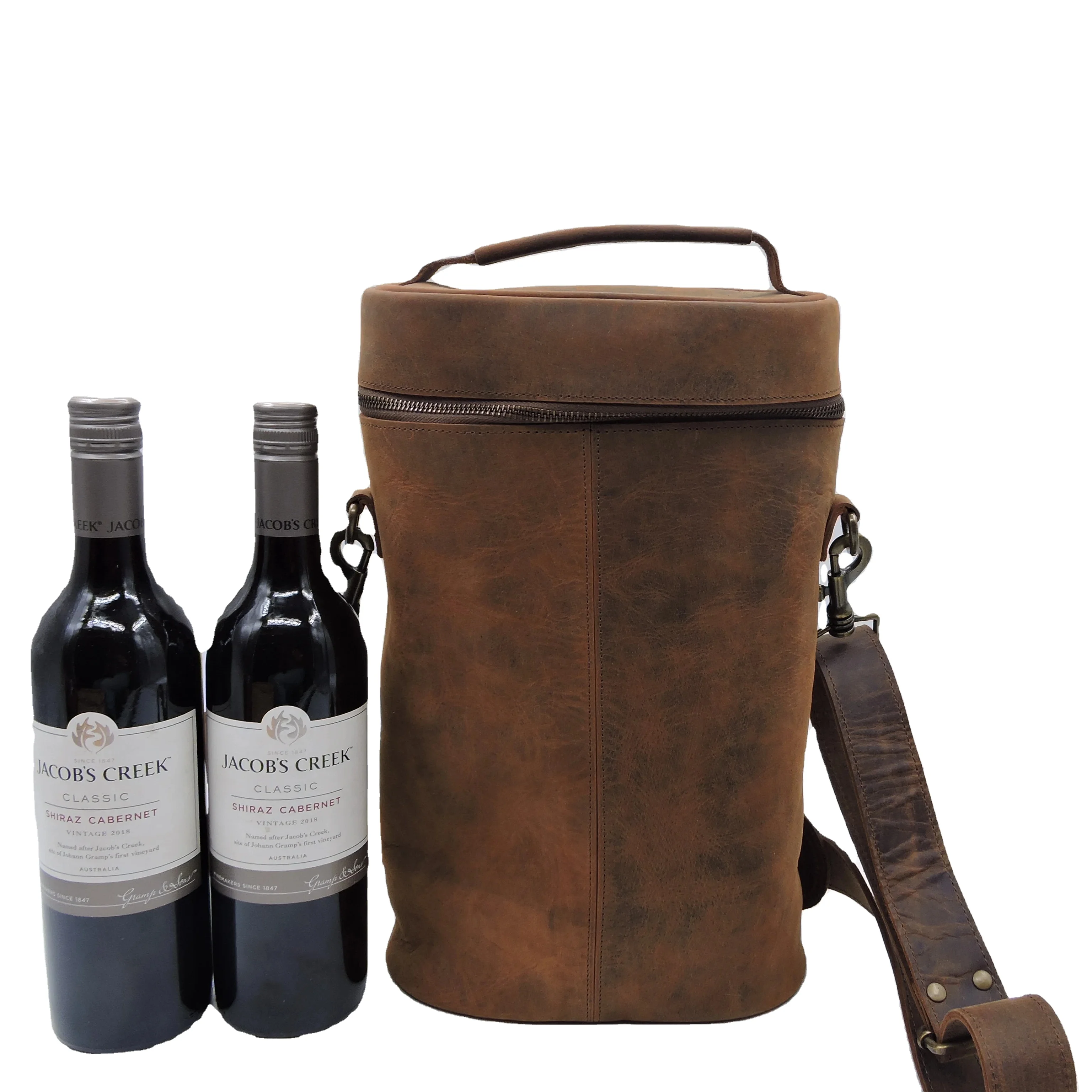 Customised Manufacturer Exclusive Anything & Everything Leather Wine Bottle Holder Wine Bag  Hot Cold Container Cover Case Bag