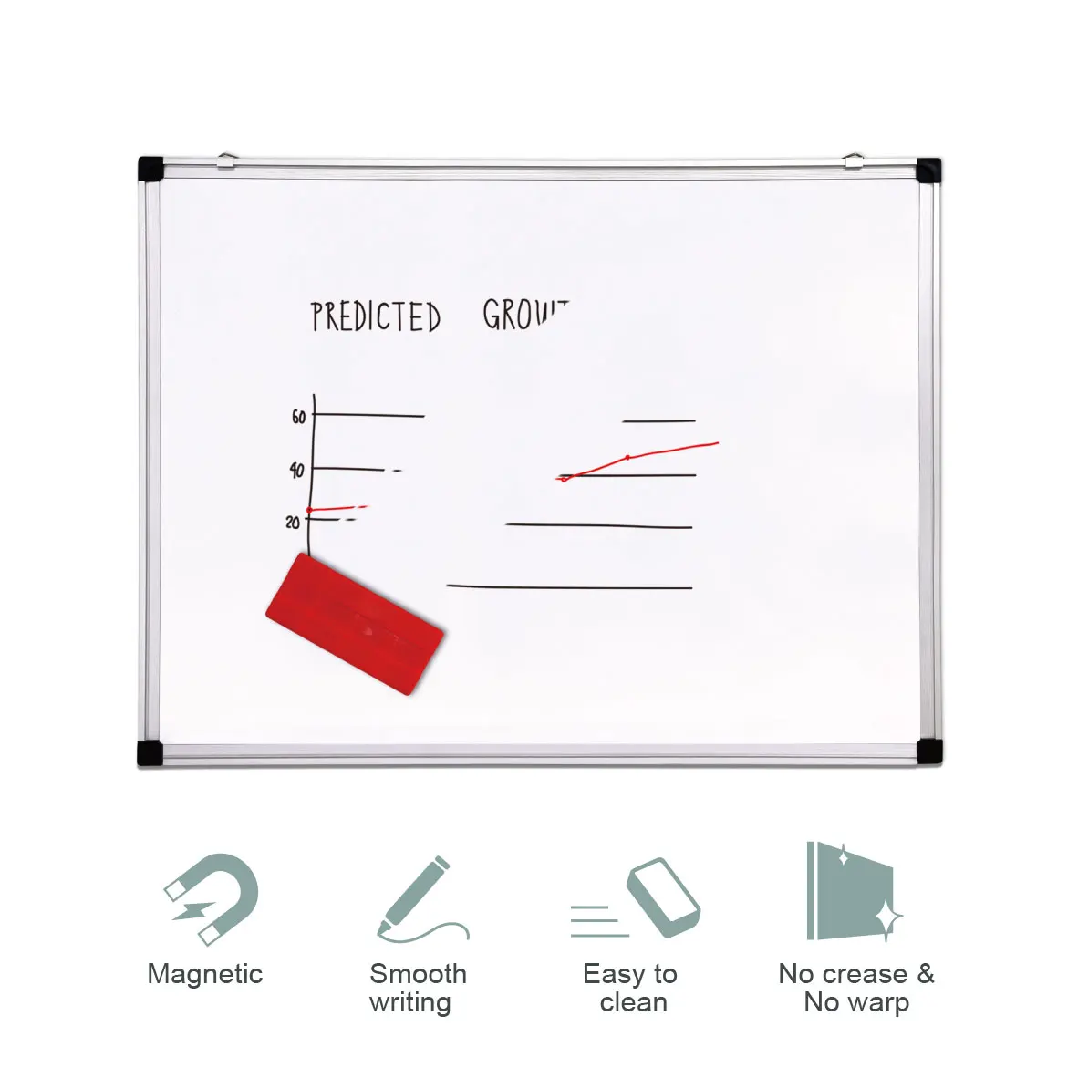 School dry erase  teaching white board with aluminum frame