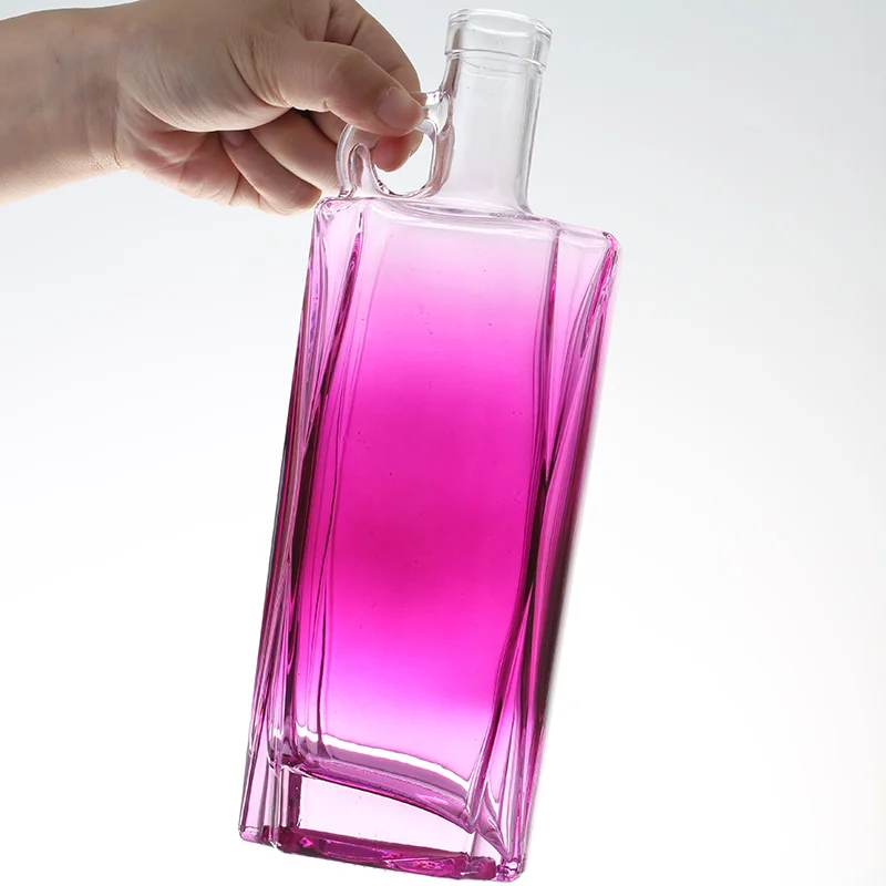 Wholesale matte bottle 100ml 200ml 375ml 500ml 750ml 1000ml clear  bottle cork whiskey vodka brandy gin bottles