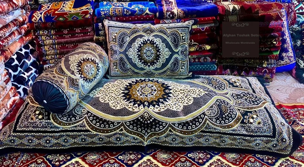 Nice Afghan Toshak Style Cushion And Pillow Cover Set  |  Toshak Afghani   Arab Seating Floor  Oriental Floor Seating