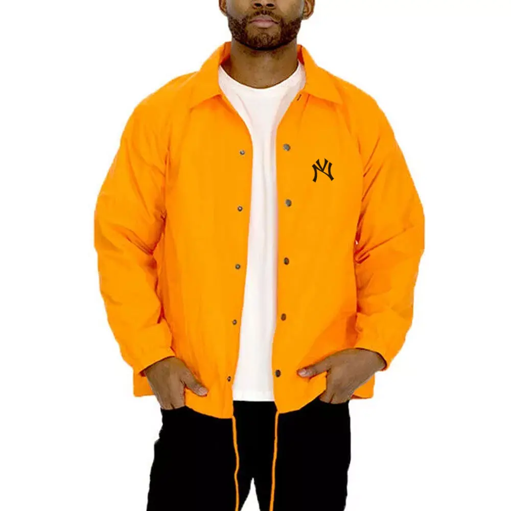Wholesale High Quality Custom Logo Men Coaches Jacket Solid Colors Coaches Jacket Customized Casual Windbreaker Jacket Men