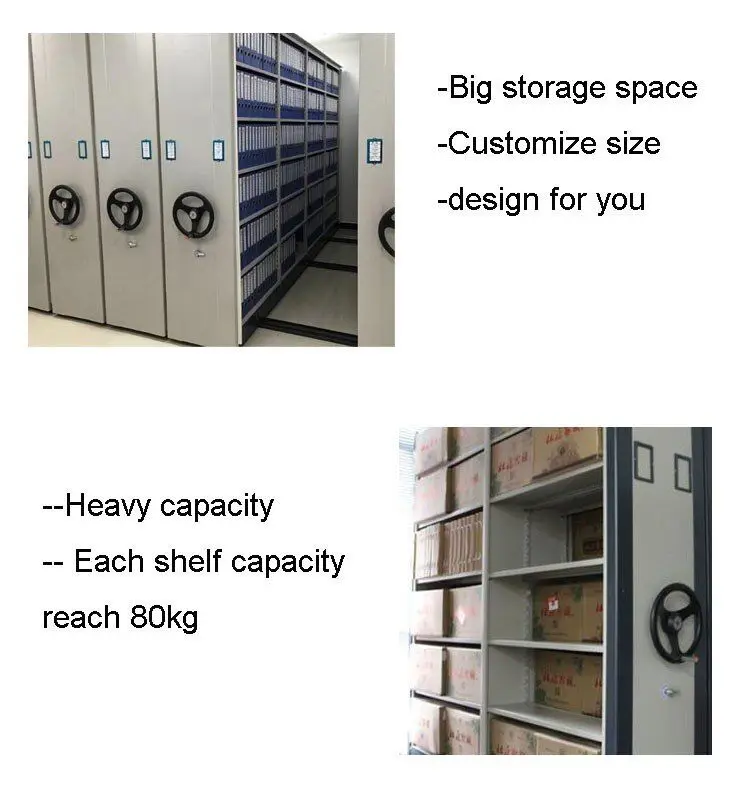 Commercial office furniture Custom Intelligent Compactor Mobile shelving System Storage Archive Filing Cabinet