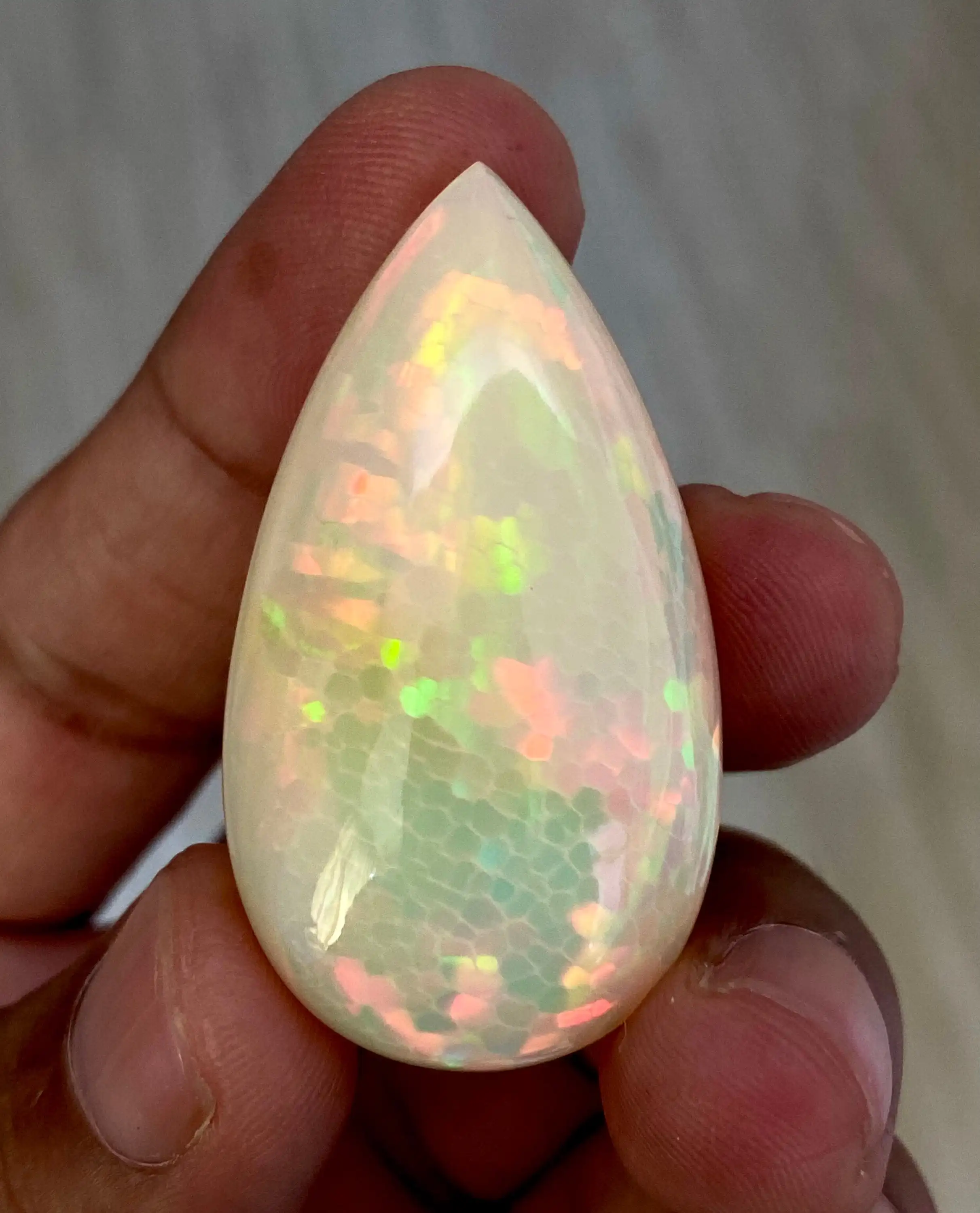 Natural Fire Opal Pear Shape Multi Gemstone color Jewelry Making Stone Beautiful Fire Color