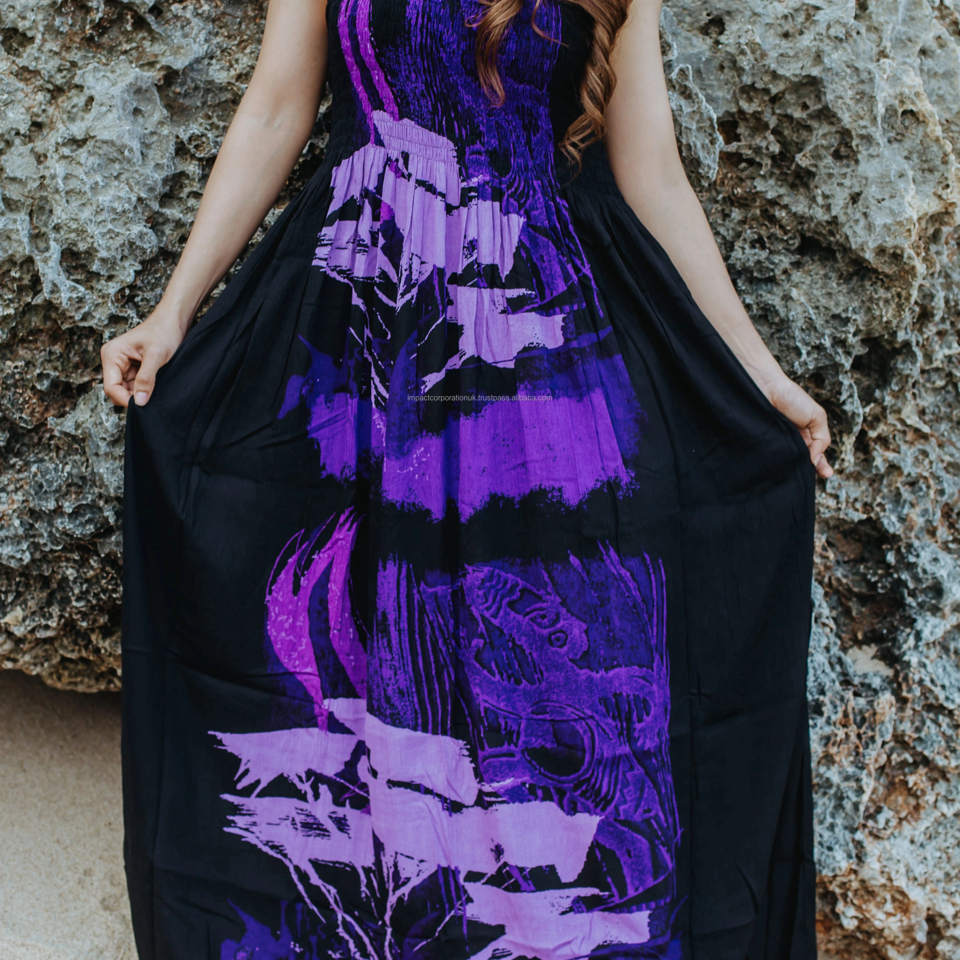 USA Crinkle Rayon Coastal Charm Shift Dress Chest Casual Party Sleeveless Club Party Design Celebration Wear Karetta Dress New