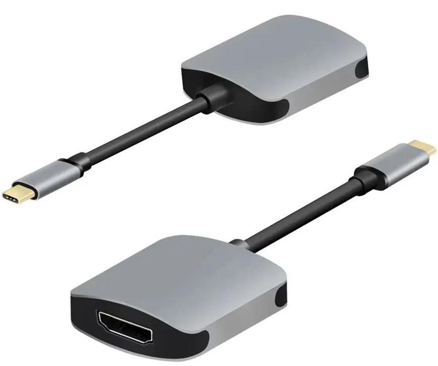 factory wholesales USB C to VGA Adapter 2 in 1 Hub USB3.0 Type C to 4K30Hz 1080P30Hz VGA