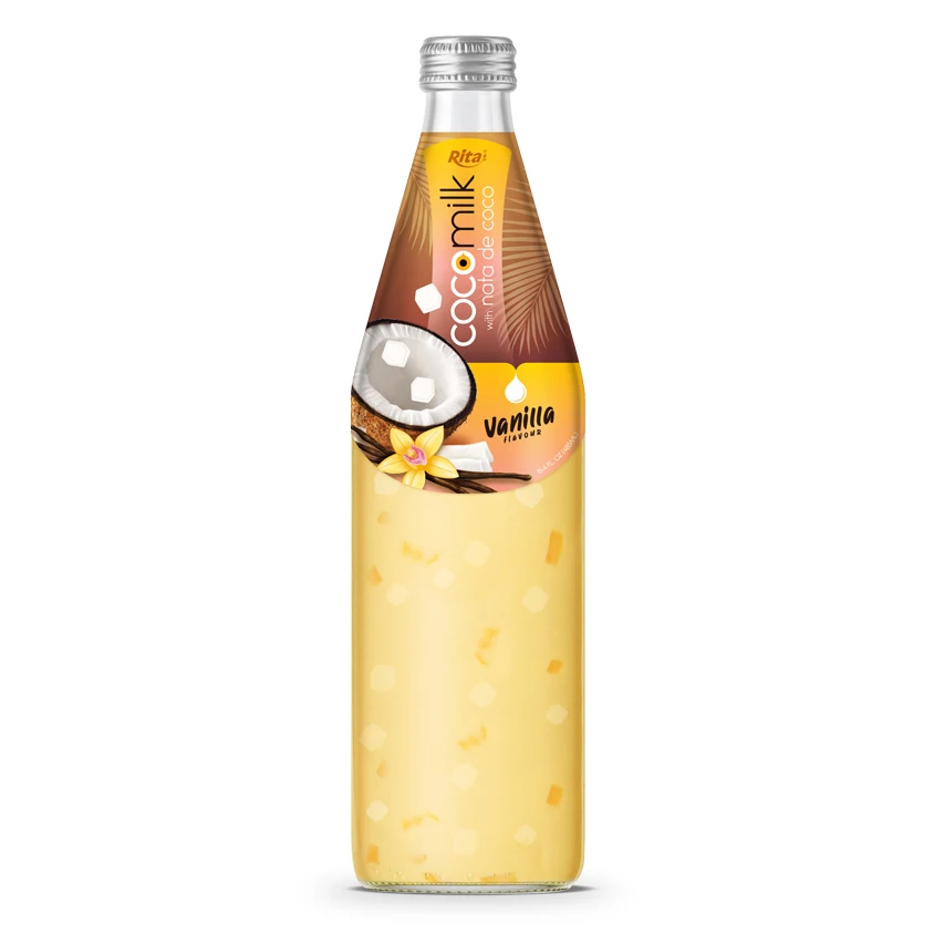 Good Beverage Coconut Milk With Durian Flavor Nata De Coco In 485ml Glass Bottle From Vitetnam