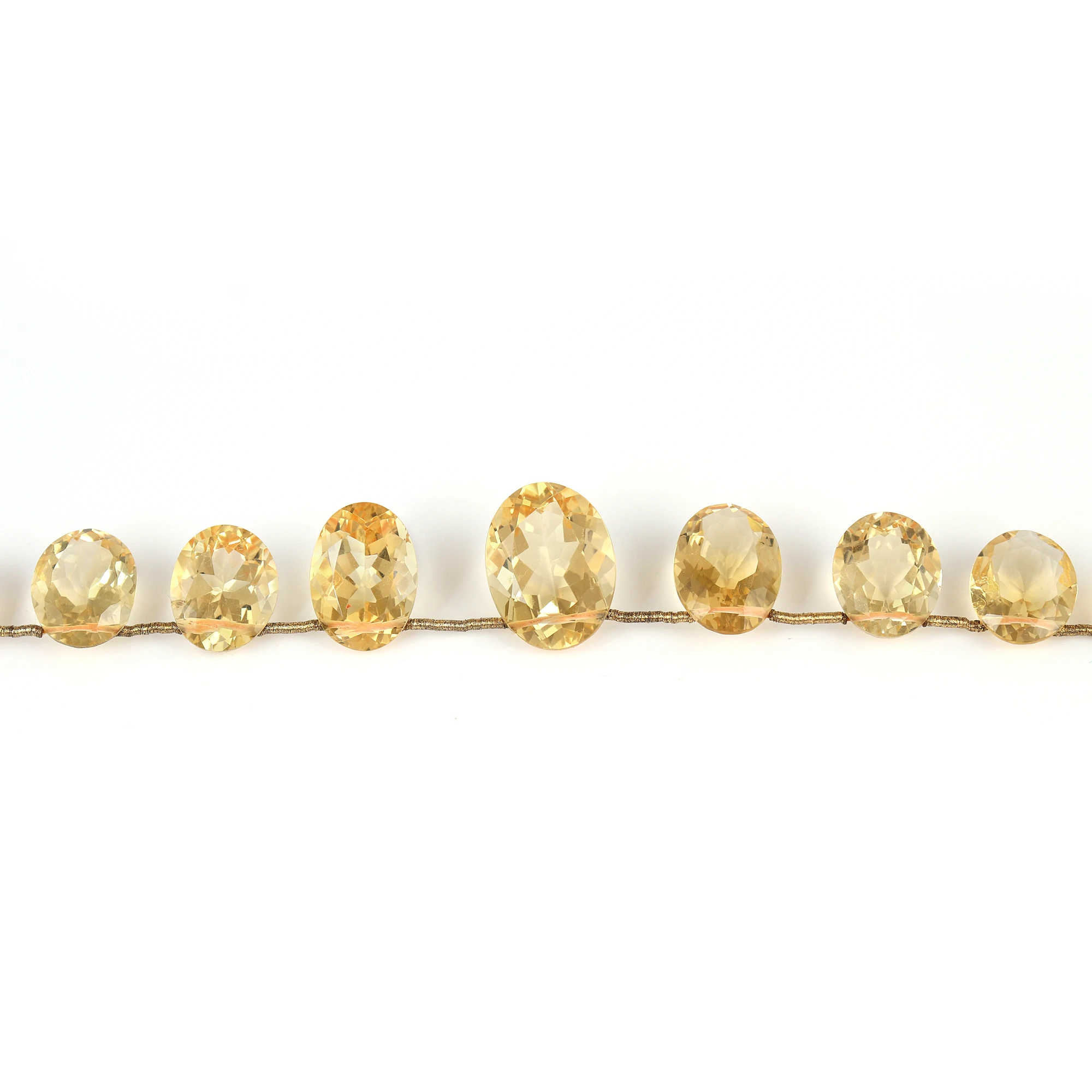 Oval Shaped Citrine Faceted Drill Strand Cut Natural Loose Gemstones Calibrated Certified Birthstone Jewelry Making Stone