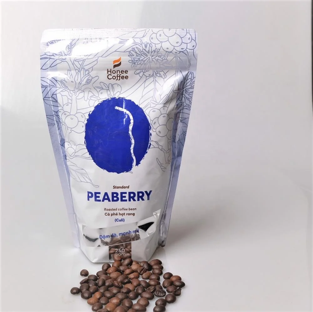 Vietnam medium roasted peaberry coffee beans 250g 500g 1 kg per bag high quality and good products Honee Coffee