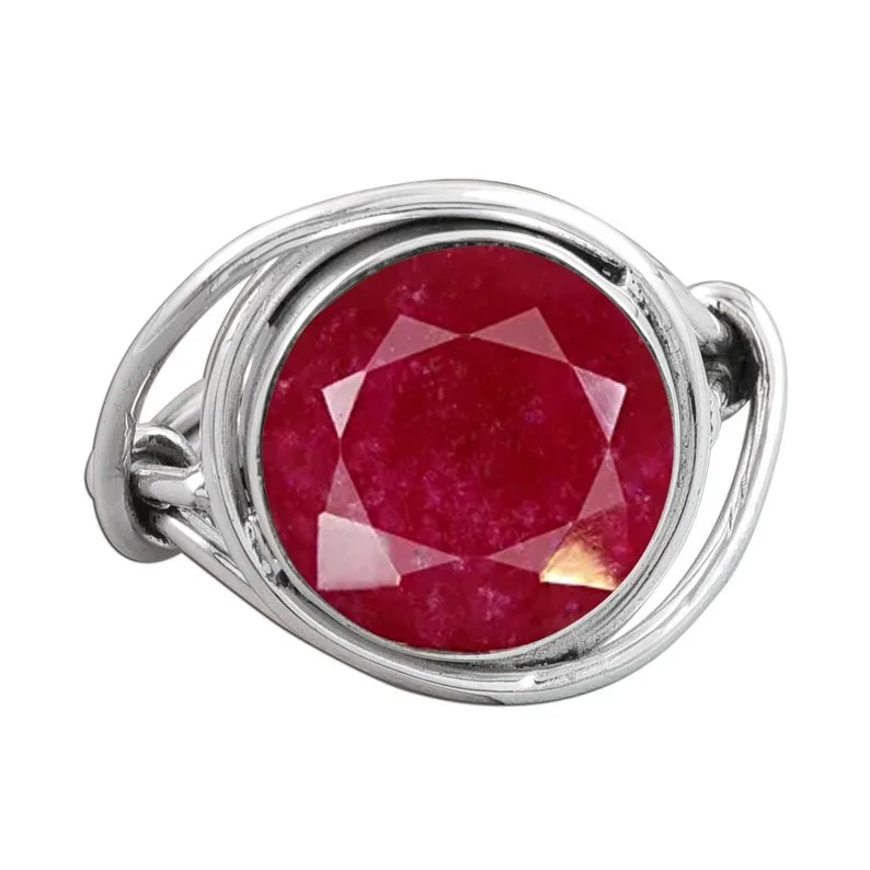 Best Quality Gemstone Cabochon Red Ruby Ring Handmade 925 Solid sterling Silver Natural Ruby Stamped Handmade Ring Jewelry