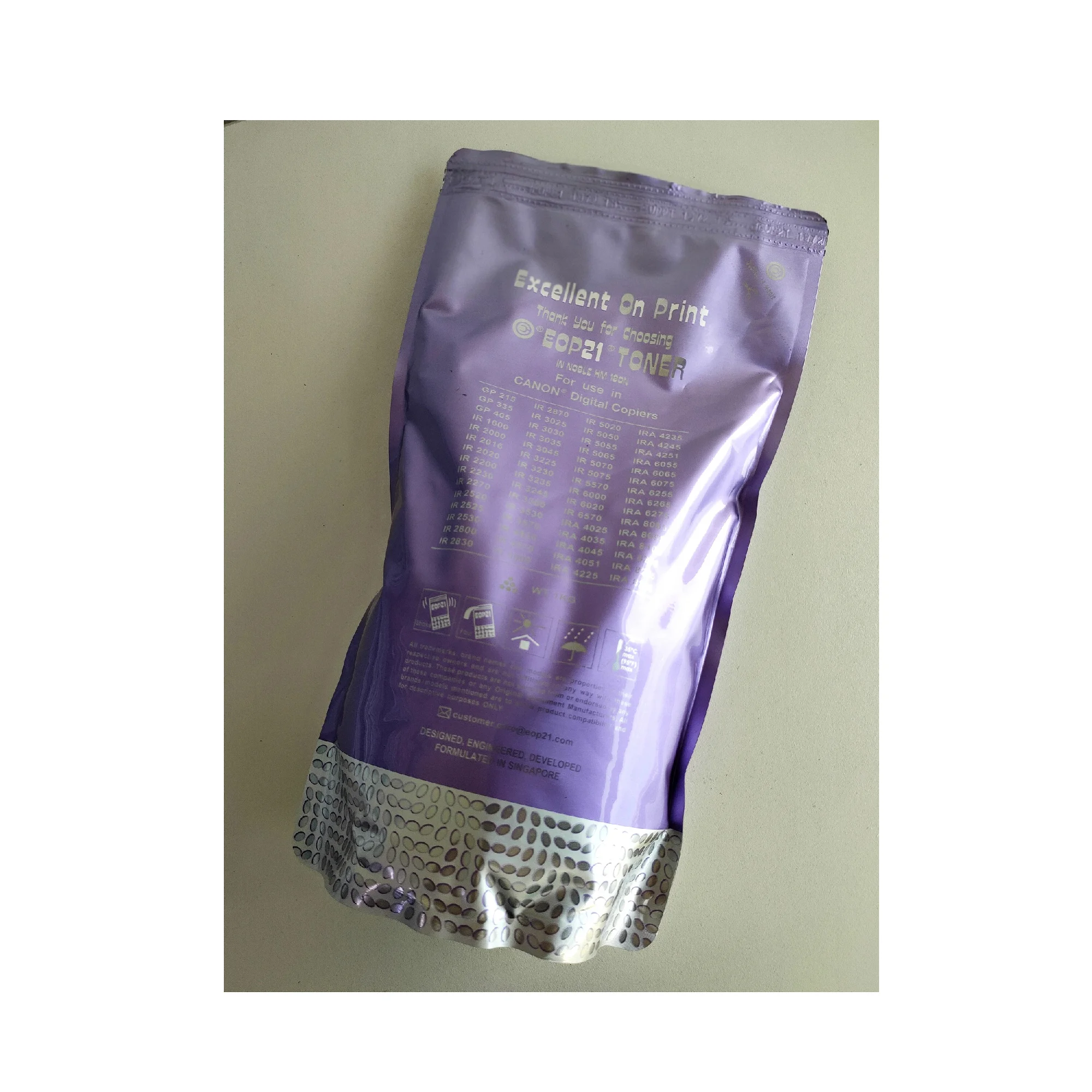 Factory Price Good Quality Black EOP21 Toner Bag 1KG Compatible for IR Adv 6075/8105, IR 5075/6570/5000 From Singapore