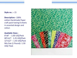 Flower Wrapping Paper handmade cotton rags recycled paper in pack of 8 sheets DIY Crafts Gift Packaging Flower Wrapping Paper