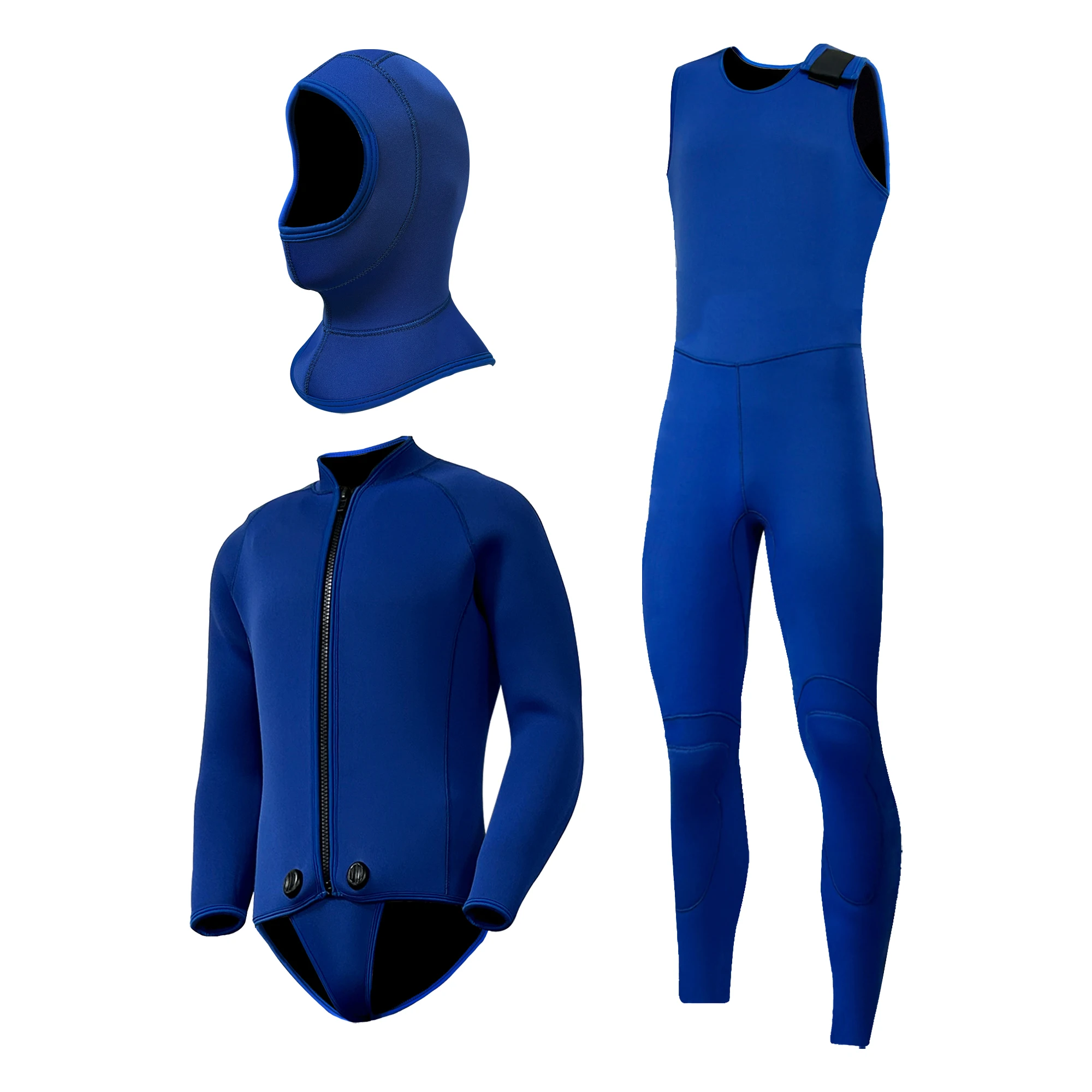 Warmers Wetsuit 5mm 6mm 7mm Neoprene Chest Zip Wetsuits with Hoodie for Diving