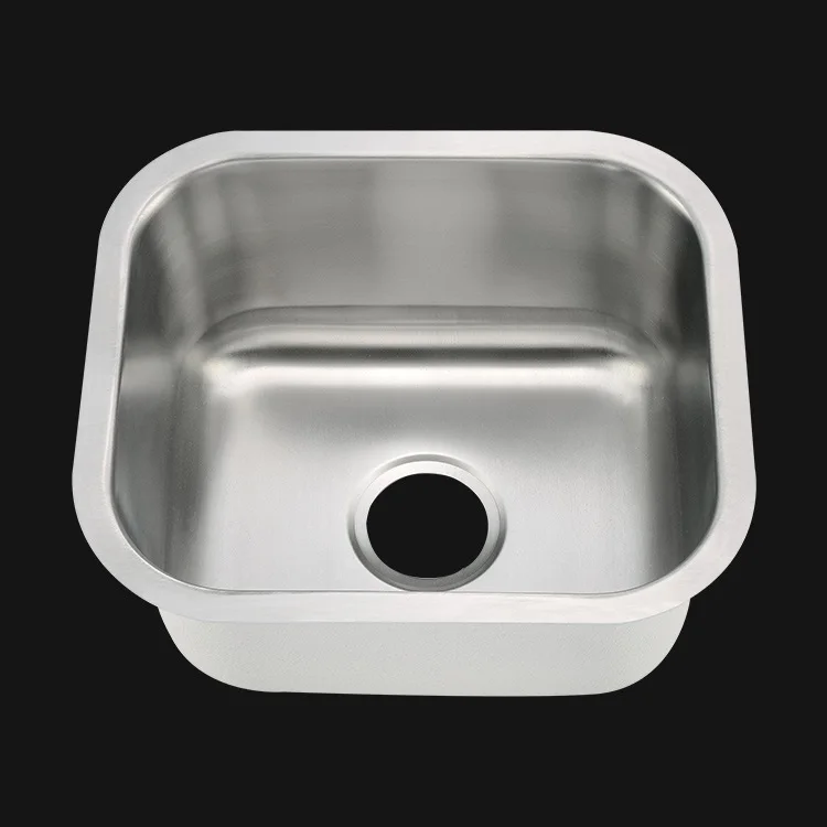 Undermount Installation Workstation Satin 16 x16 inch 304 Stainless Steel Gauge Square Single Bowl Kitchen Sink