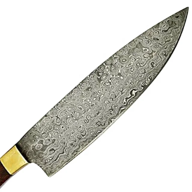 High Quality Custom Handmade Japanese Damascus Steel Kitchen Chef Knife Stainless Meat Vegetable Cutting Knife Leather Sheath