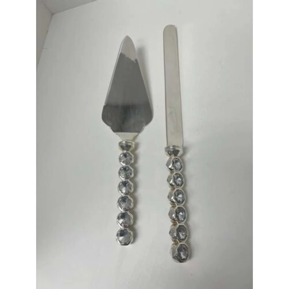 Wedding Decorating Square Design Handle Cake Knife & Server Serving Set Amazing Design Stainless Steel Gold Matte Spatula Set