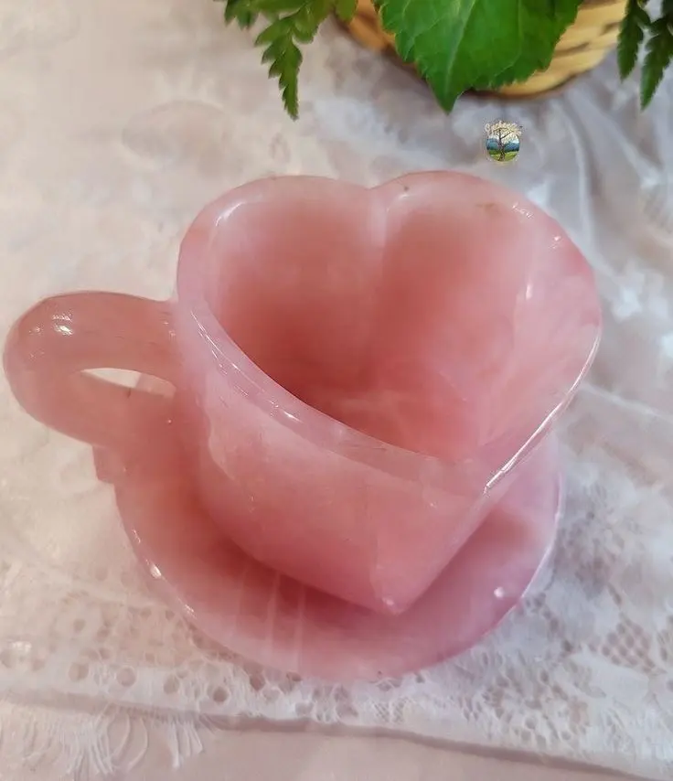 Rose Quartz Gemstone Bowls quartz crystal singing bowls Wholesale Pink Natural Jade Rose handicraft Quartz Crystal