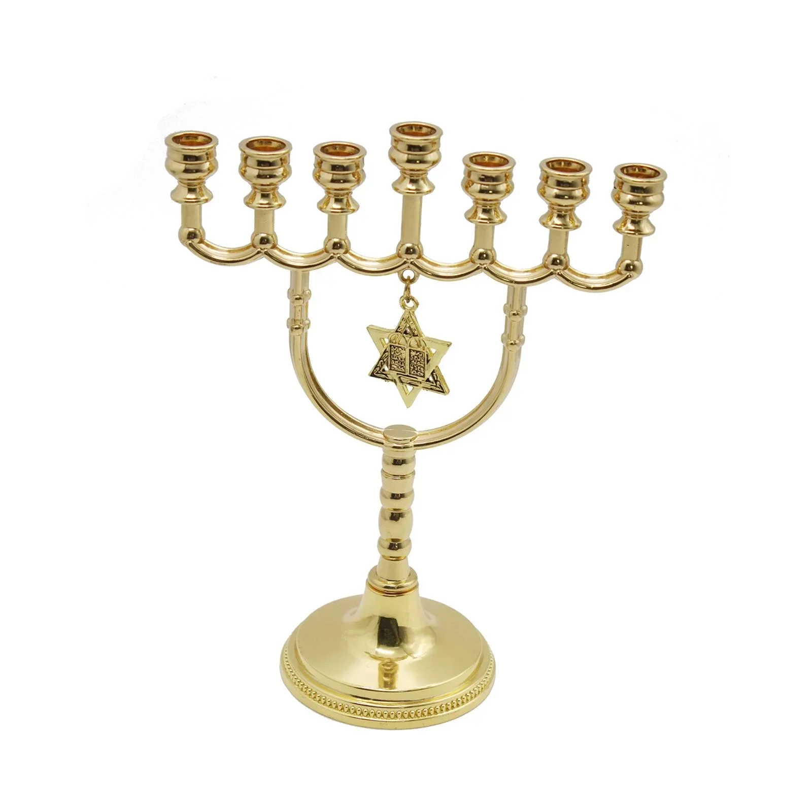 Brass Christmas candle holder Morden design brass candle stand of 7 pillar holder