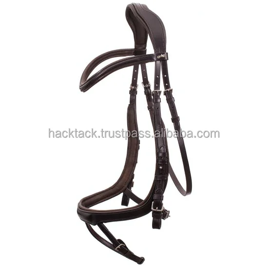 Horse Bridle with Cow Soft Brown LEATHER  fancy stitching on brow band & noseband Bridle