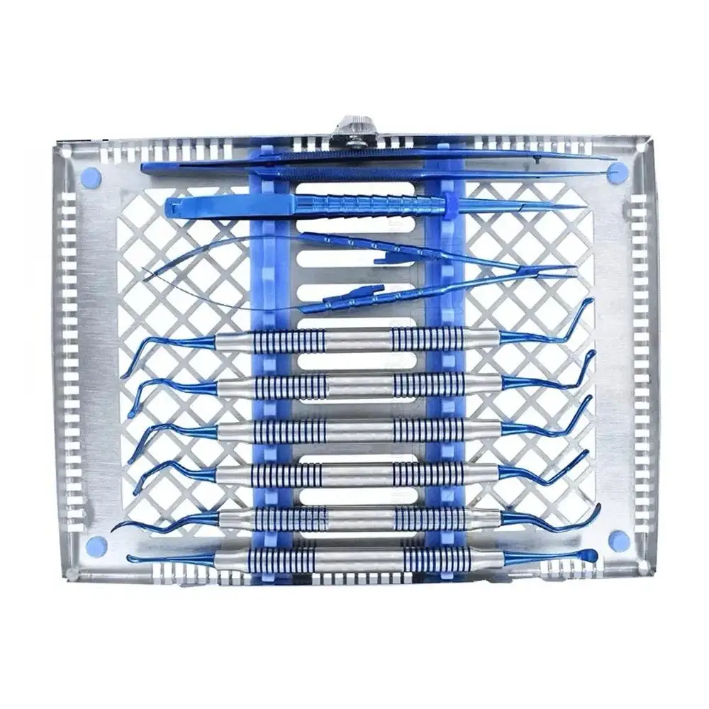 Basic Micro Oral Surgery Kit Periodontal Surgery Set Titanium Blue Dental Instruments Kit by medicab instruments