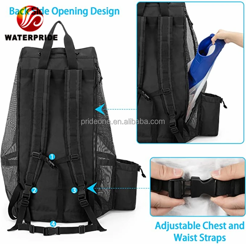 Customize 2022 Mesh Scuba Diving Bag diving fin bag scuba diving gear bag