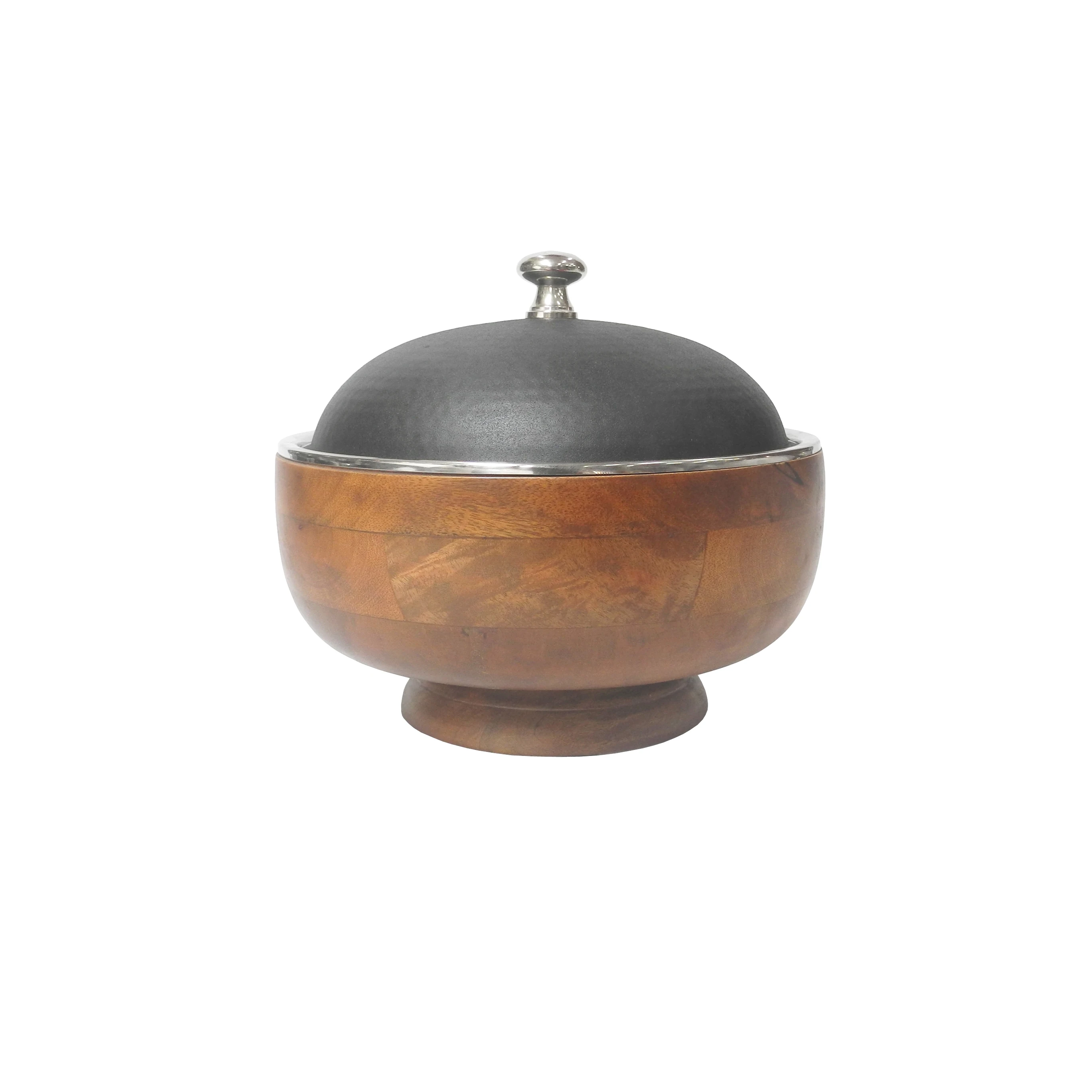 Big Size Luxury Style Set Of 3 Custom  Finishing Stainless Steel Food Storage Casserole Server Hot Pot At Inexpensive Price