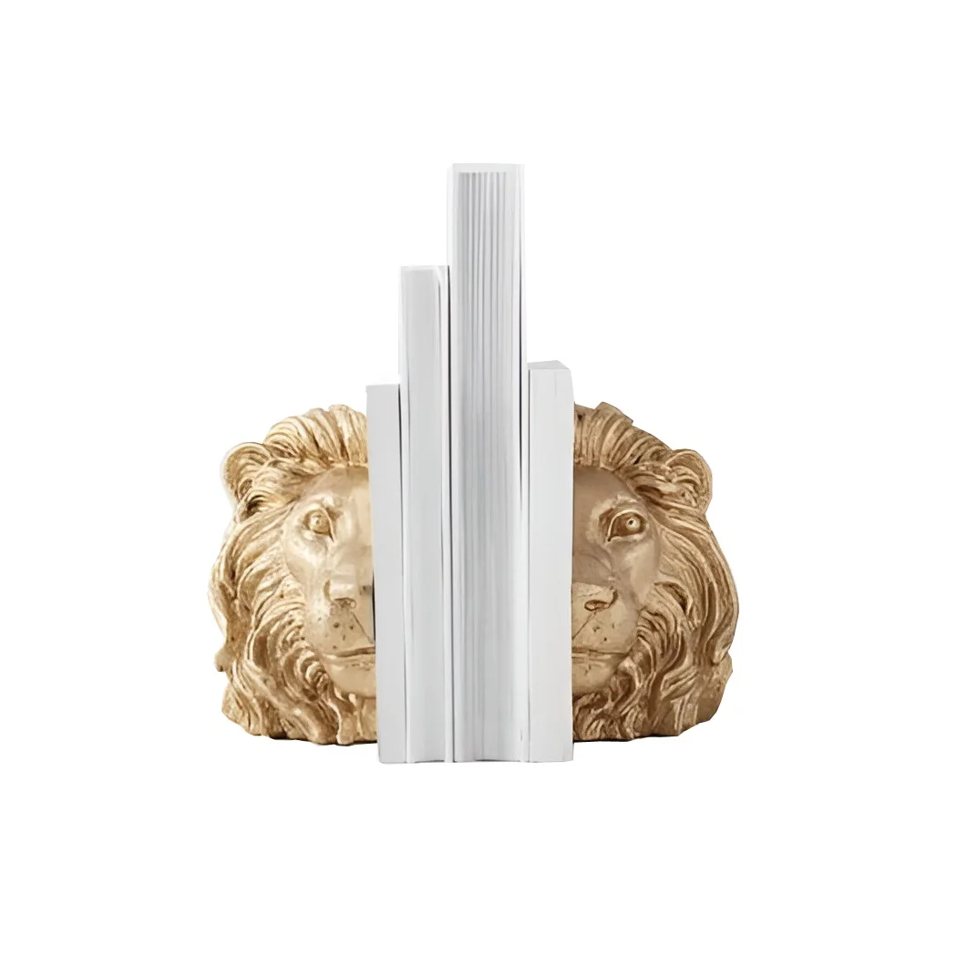 Casting Design Aluminum Deer Golden Head and Black Base Bookend for Magazine Holder Book Stand Animals Bookends