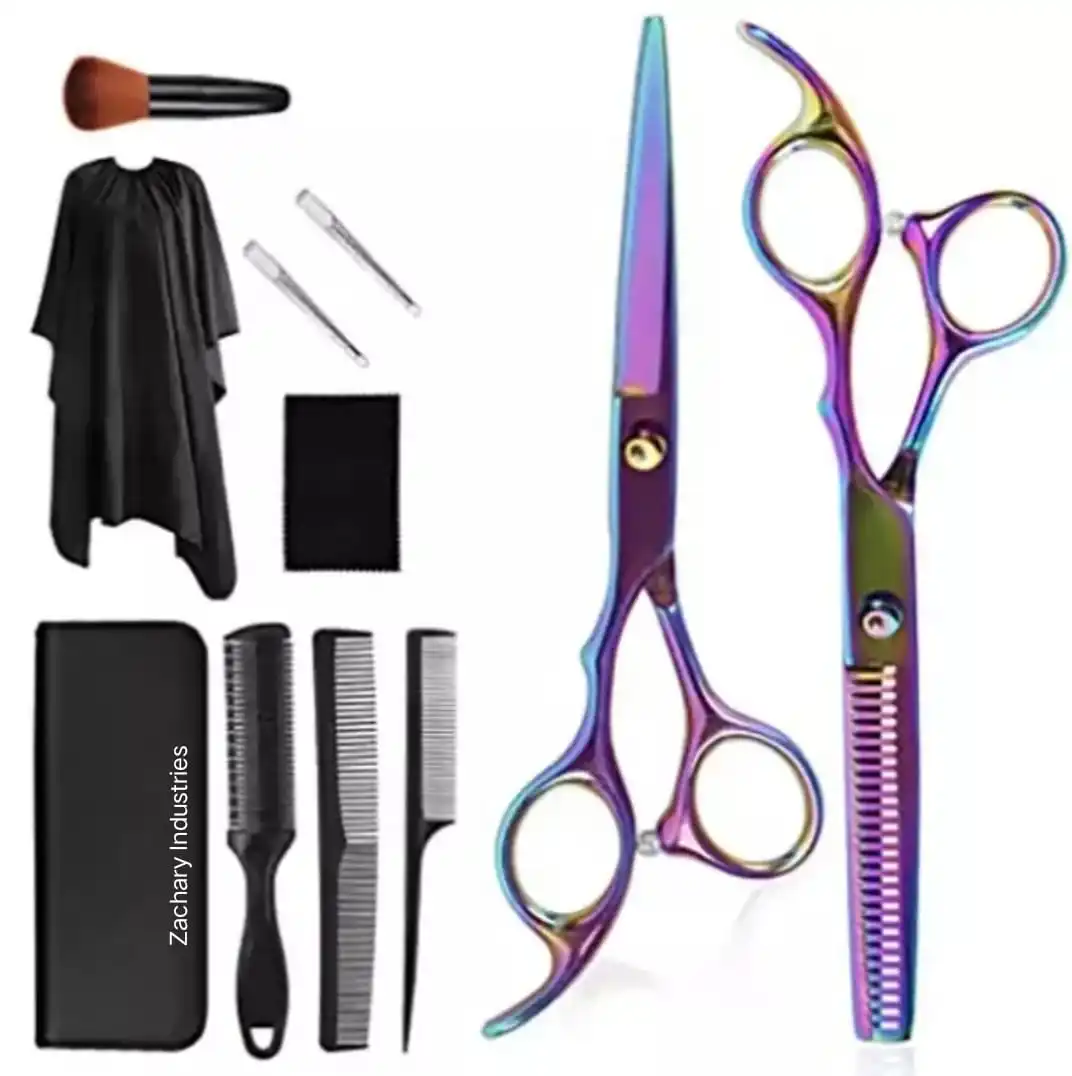 10 Pieces Hair Scissors Kit For Man Good Quality Hair Scissors 10Pieces Set By Zachary Industries