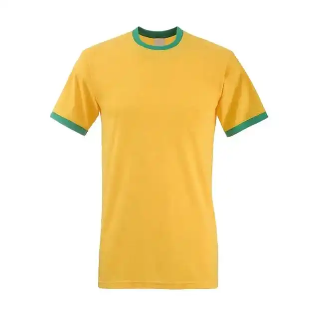 Red ringer t shirts 100% cotton polyester short sleeve casual wear puff  printing men gym tees