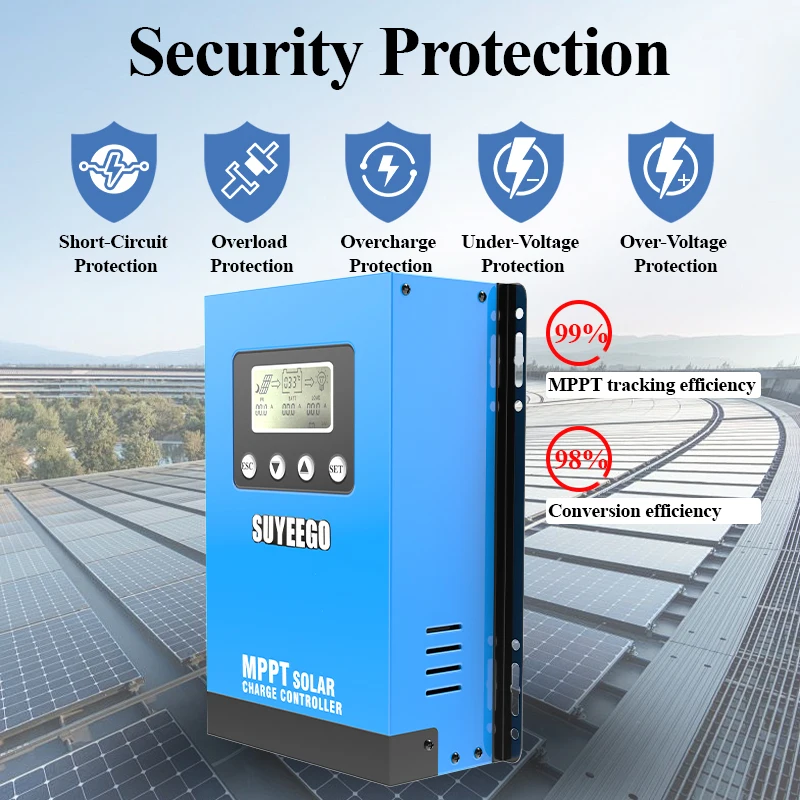 SUYEEGO Mppt 30A Solar Charger Controller 12v/24v/36v/48v Auto PV Charge Regulator for 150v Home Solar Panels System